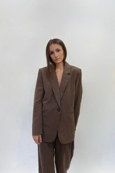 Americana Traje Raya Marrón