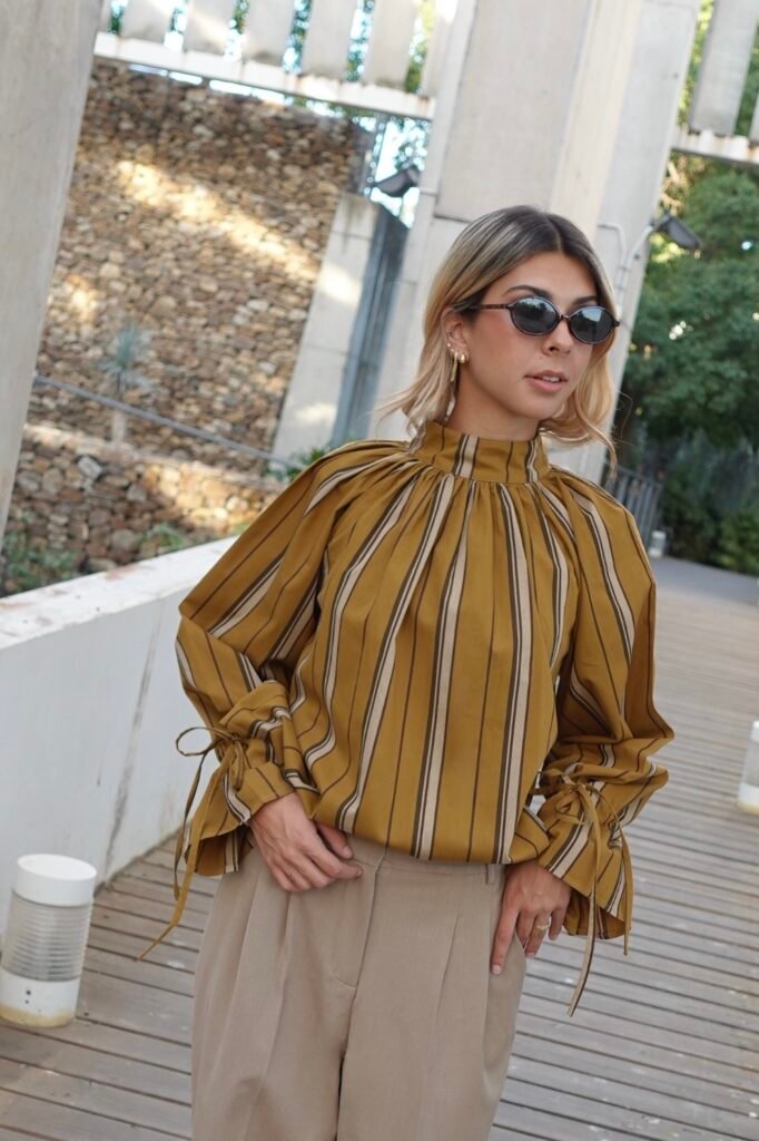 Blusa Pistacho Lazos Rayas